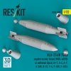 RESKIT RS32-0580 BLU-27A/B 750lb napalm bombs finned (MXU-469/B) or unfinned (2 pcs) (A-1, A-4, A-7, A-26K, B-57, F-4, F-100, F-105 ) (3D Printed) (1/32)